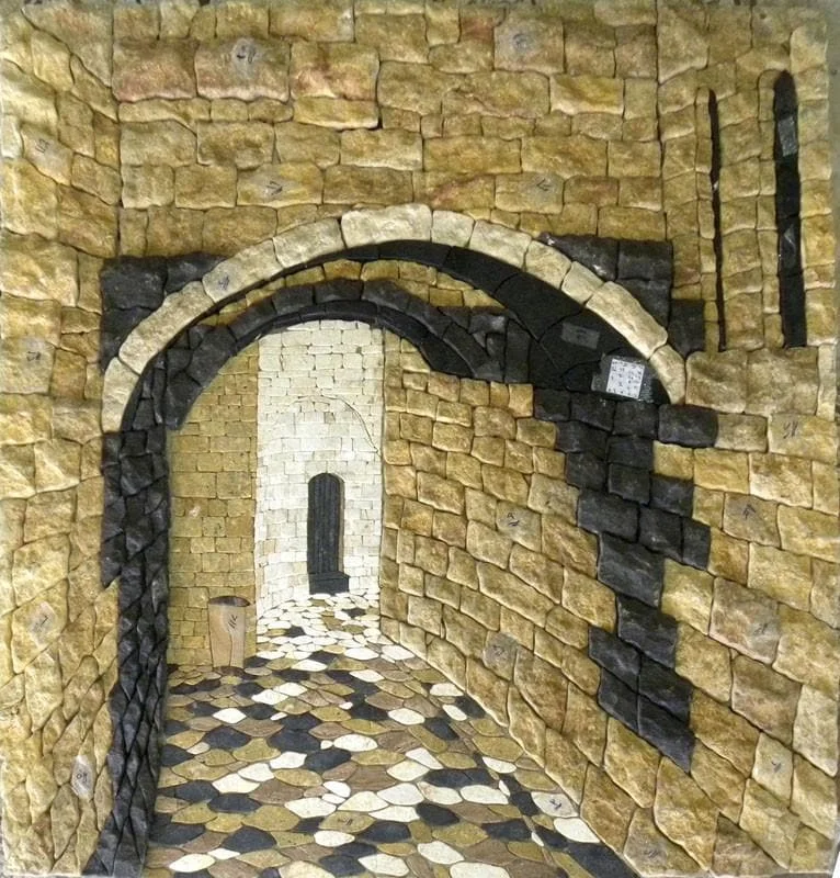 Arched Stone Passage - Home Renovations Ideas Mosaic Mural - Mesh Backing
