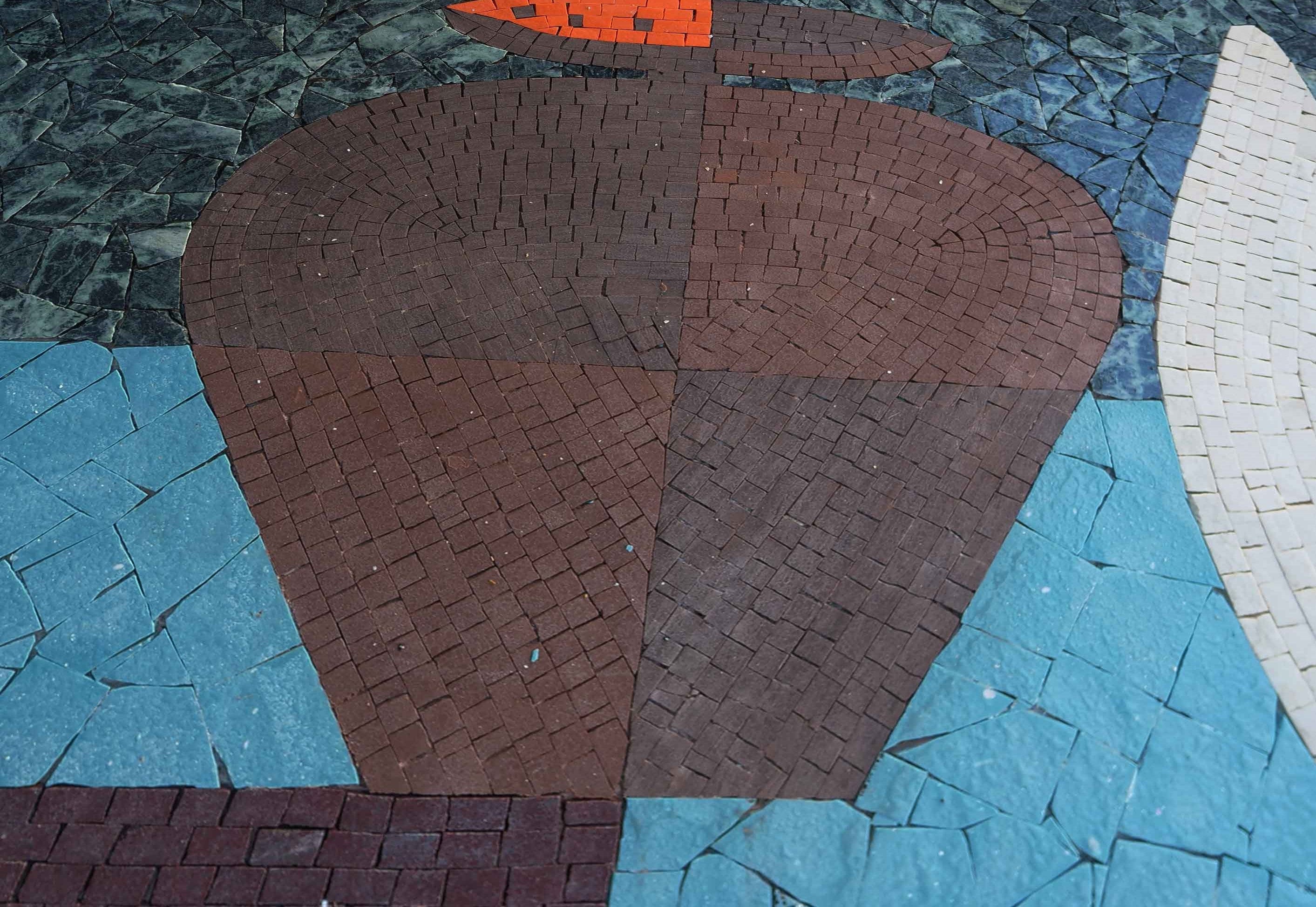 Still Life Vessels - Seahorse Mosaic Abstract Artwork - Mesh Backing - Image 2