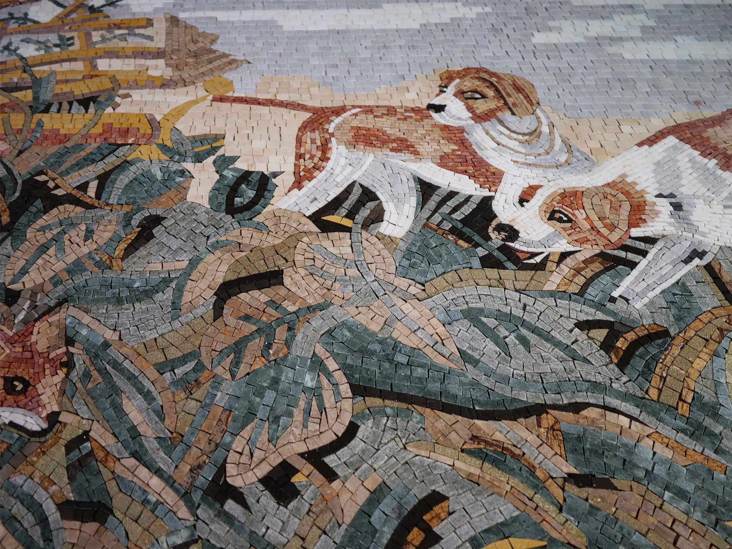Dogs Hunting A Fox - Mosaic Artwork - Image 2