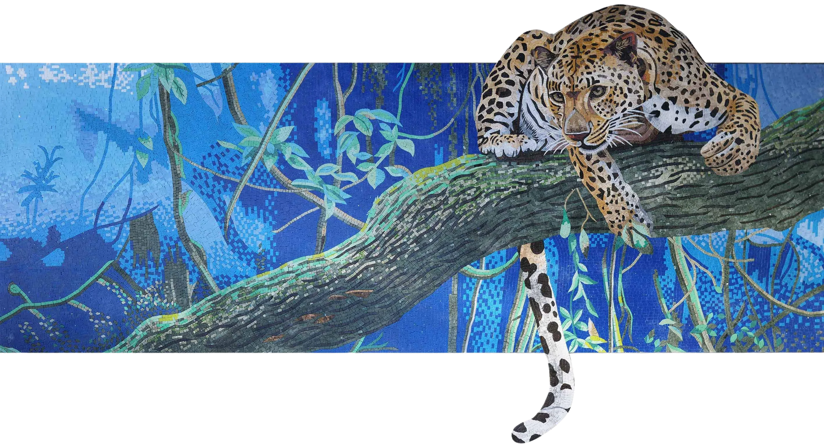 Leopard Branch - Mosaic Art For Wall - Mesh Backing