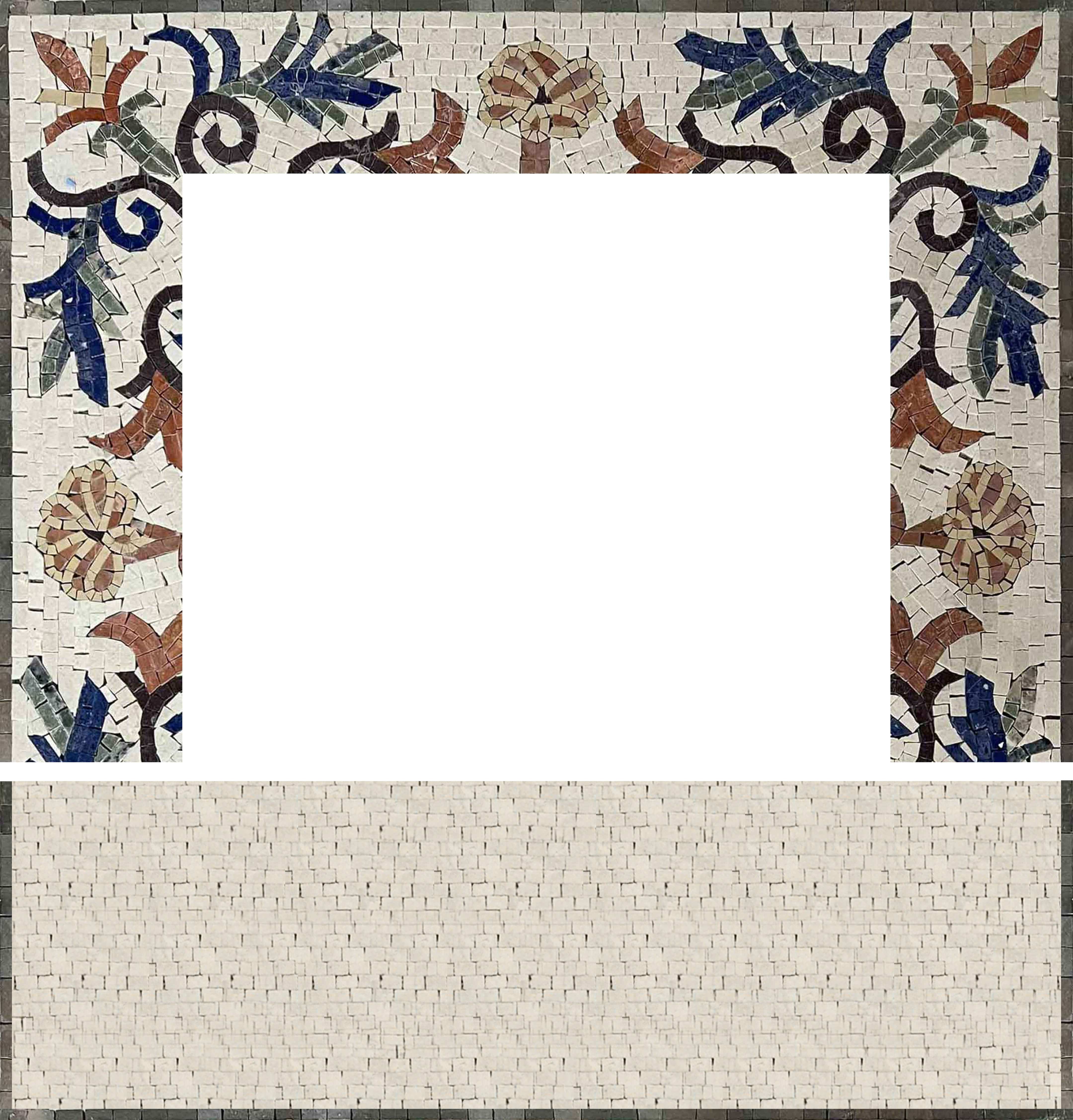 Ornate Vine Border - Mosaic Table Top Tile Fireplace - Mesh Backing - Image 2
