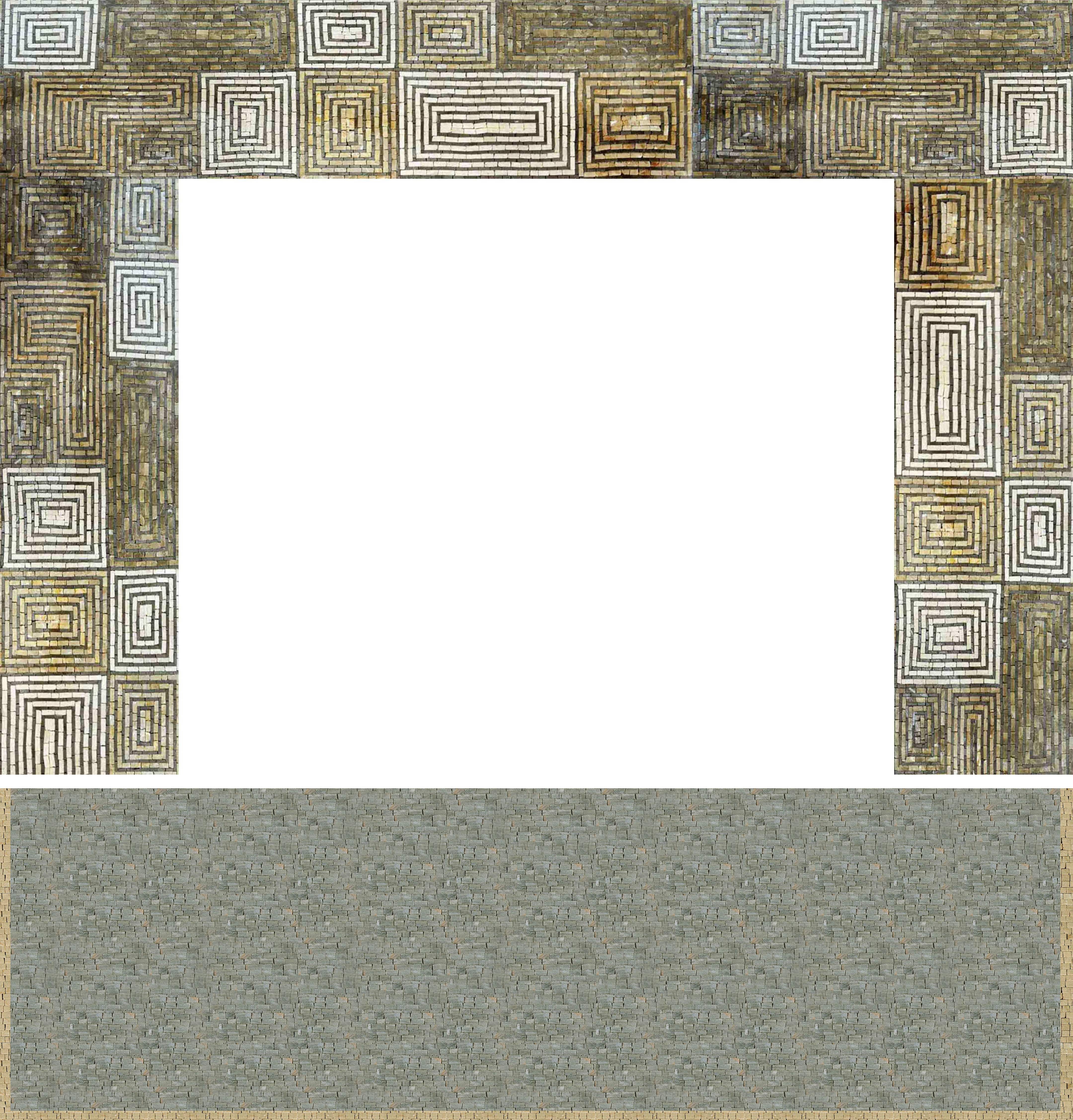Geometric Rectangular Pattern - Mosaic Designs Tile Fireplace - Mesh Backing - Image 2
