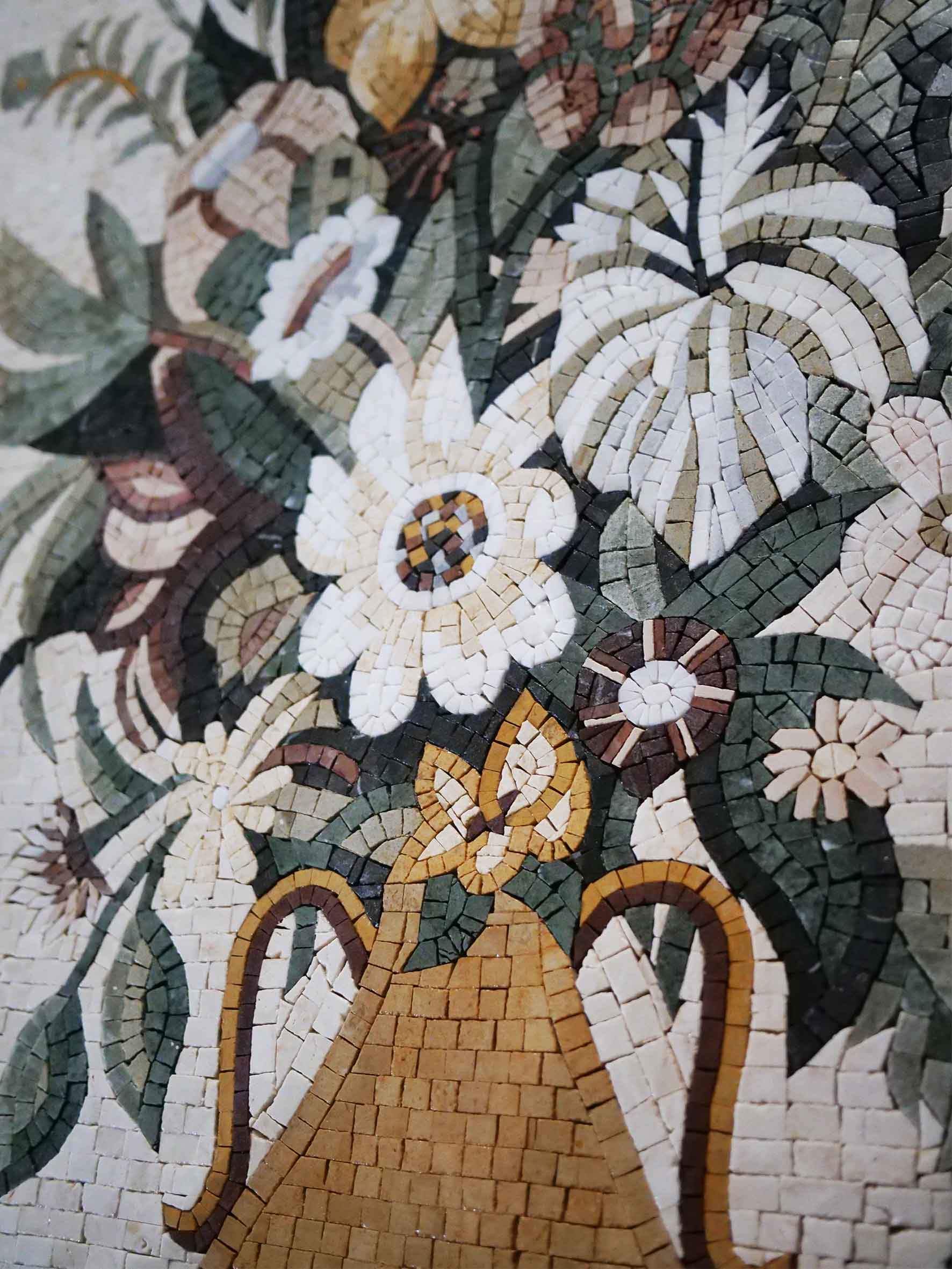 Floral Vase Arrangement - How To Hang Mosaic Art Artwork - 60cm x 130cm (24'' x 51'')" - Mesh Backing - Image 2