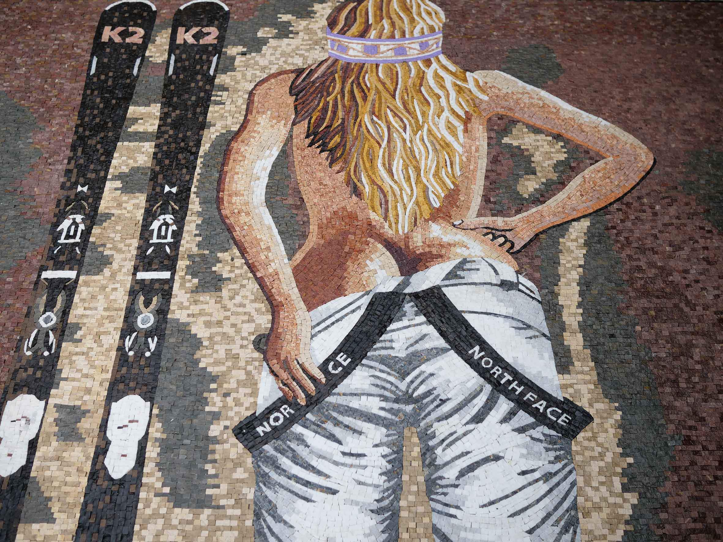 Seductive Blonde Skier - Mosaic Art - Image 2