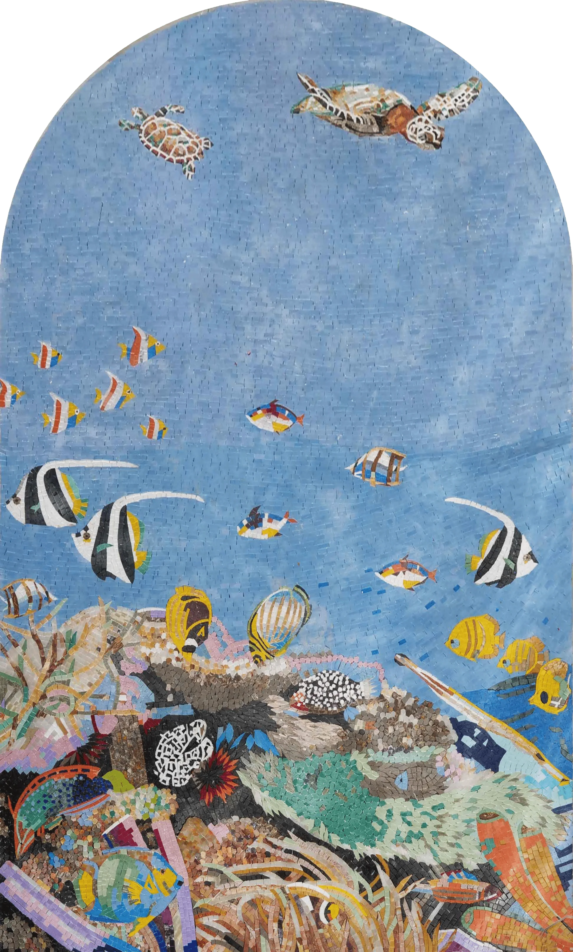 Oceanic Life Scene - Home Remodeling Mosaic Art - 90cm x 150cm (36'' x 60'')" - Mesh Backing
