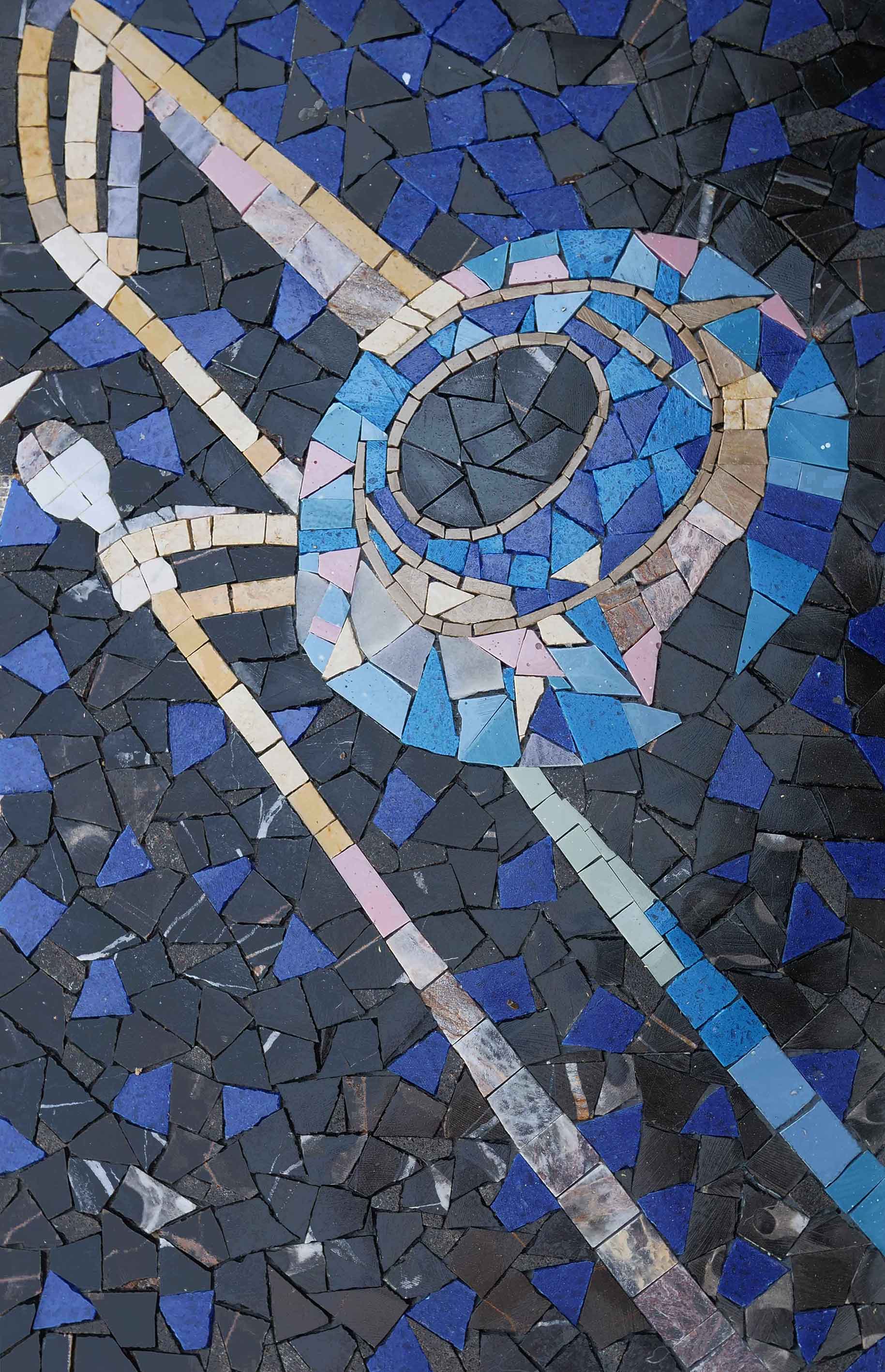 Eruptive Trombone Music - Mosaic Rug Mural - Mesh Backing