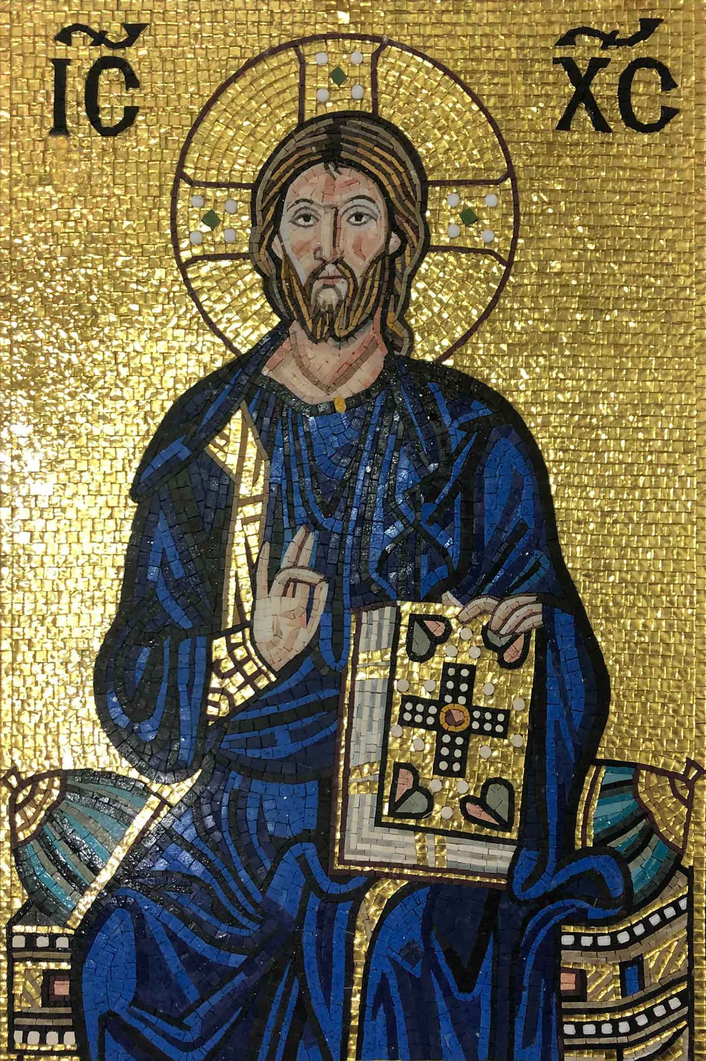 Christ Throne - Tile Patterns Mosaic Luxury Handcrafted Religious Art - Mesh Backing