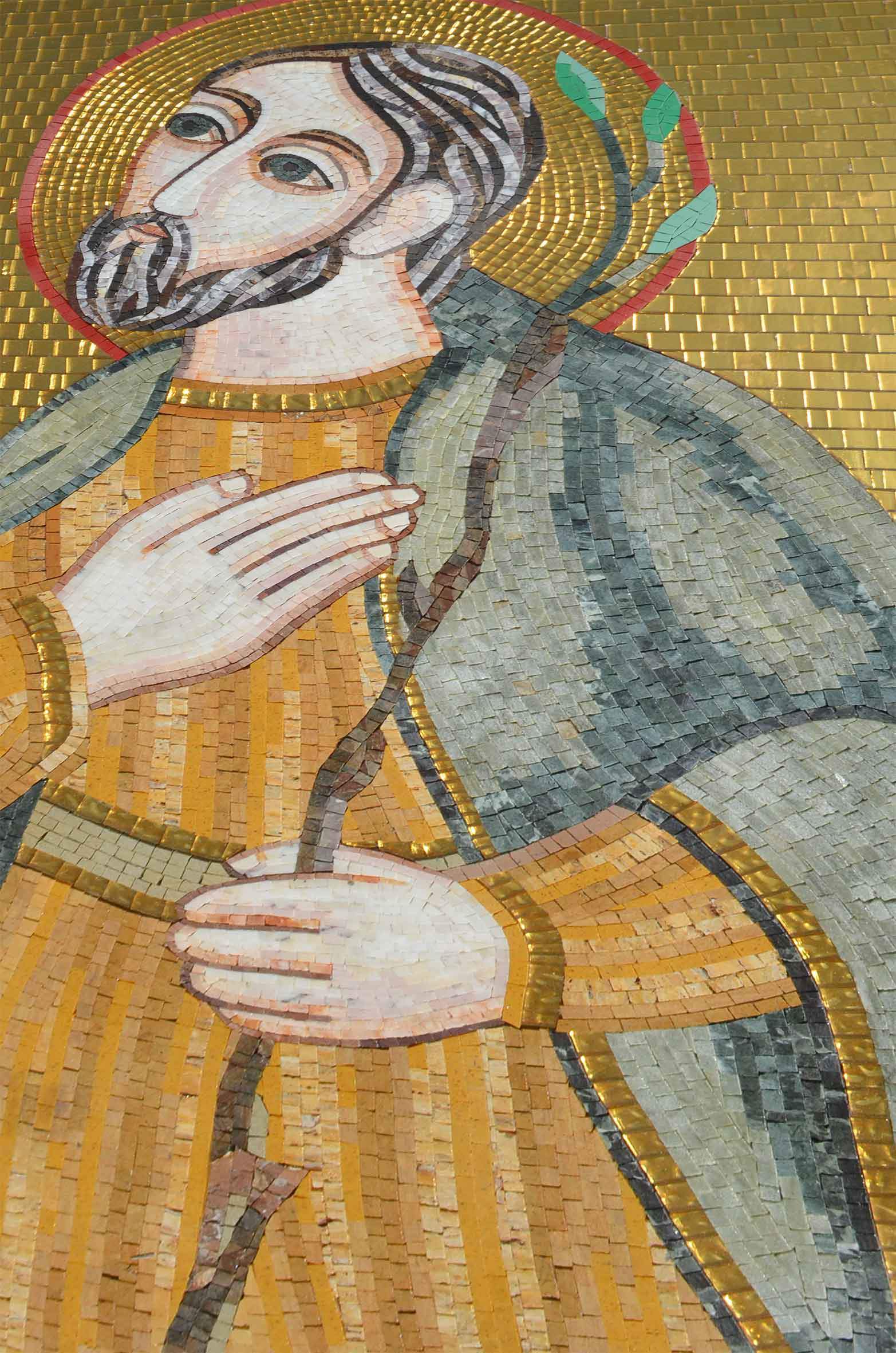 Saint Figure - Glass Landscape Mosaic Religious - Mesh Backing - Image 2