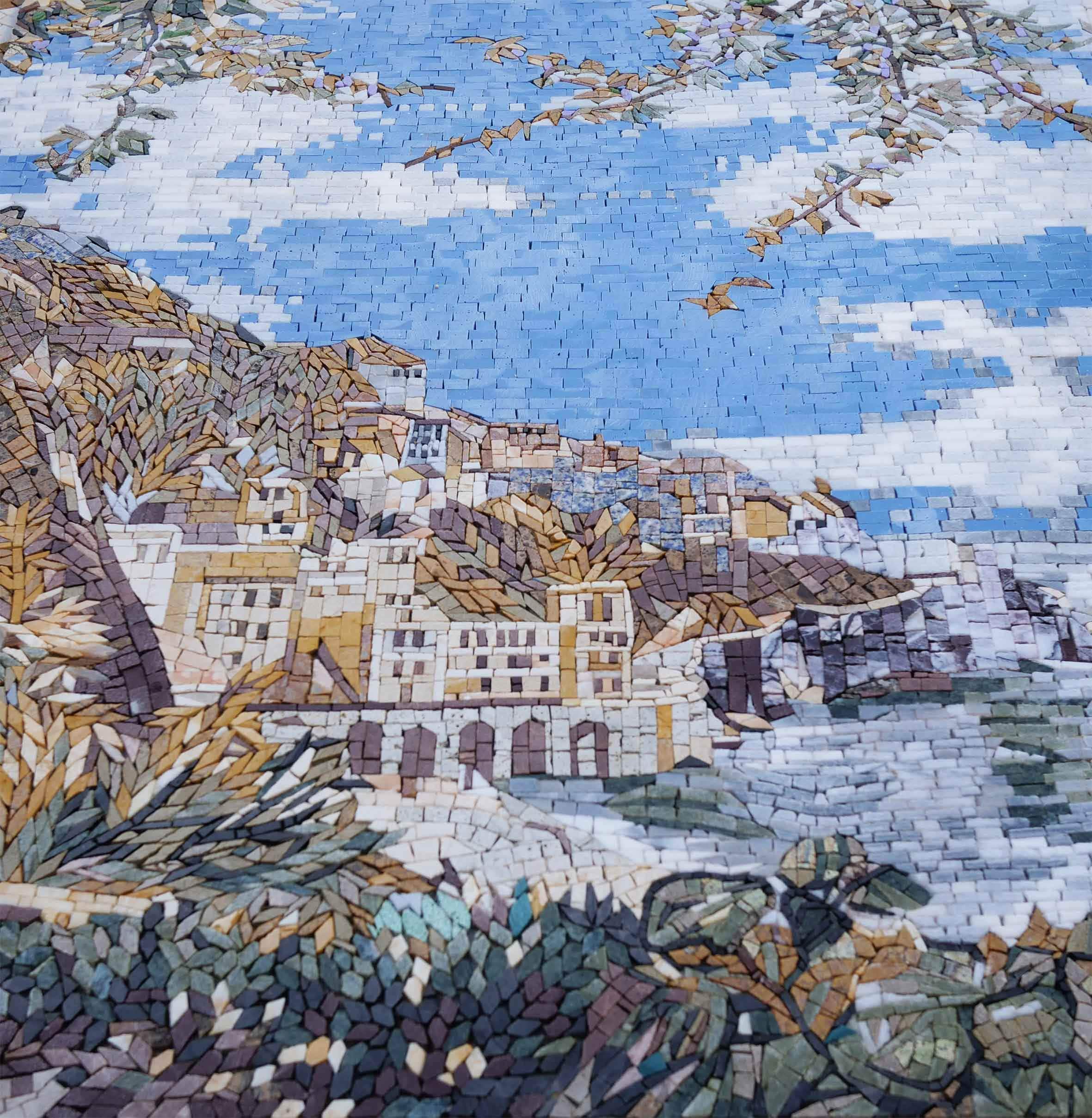 Coastal Cliff Scenery II - Mosaic Art | Luxury Handcrafted Stone - Image 2