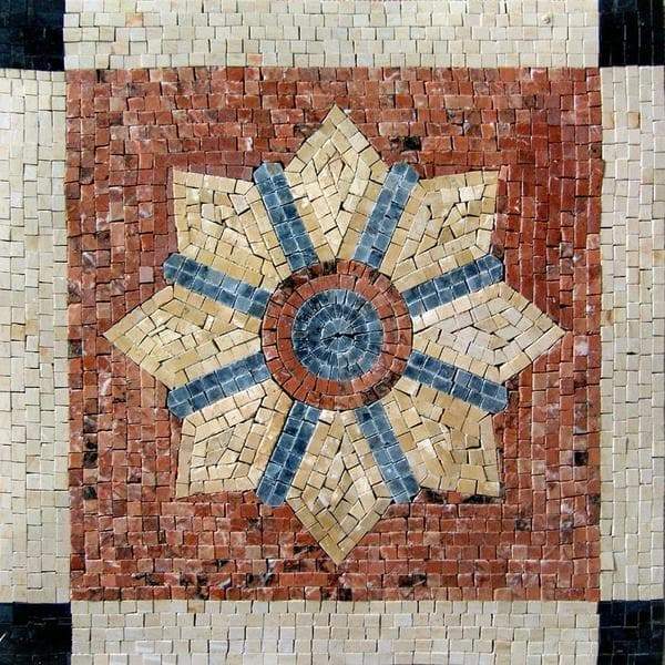 Geometric Starburst Floral Pattern - Mosaic Kit - Mesh Backing