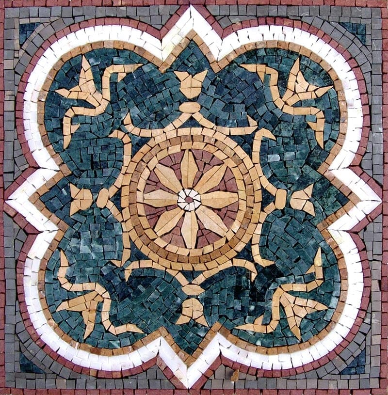 Geometric Starburst Floral Pattern - Mosaic Kit - Mesh Backing - Image 6