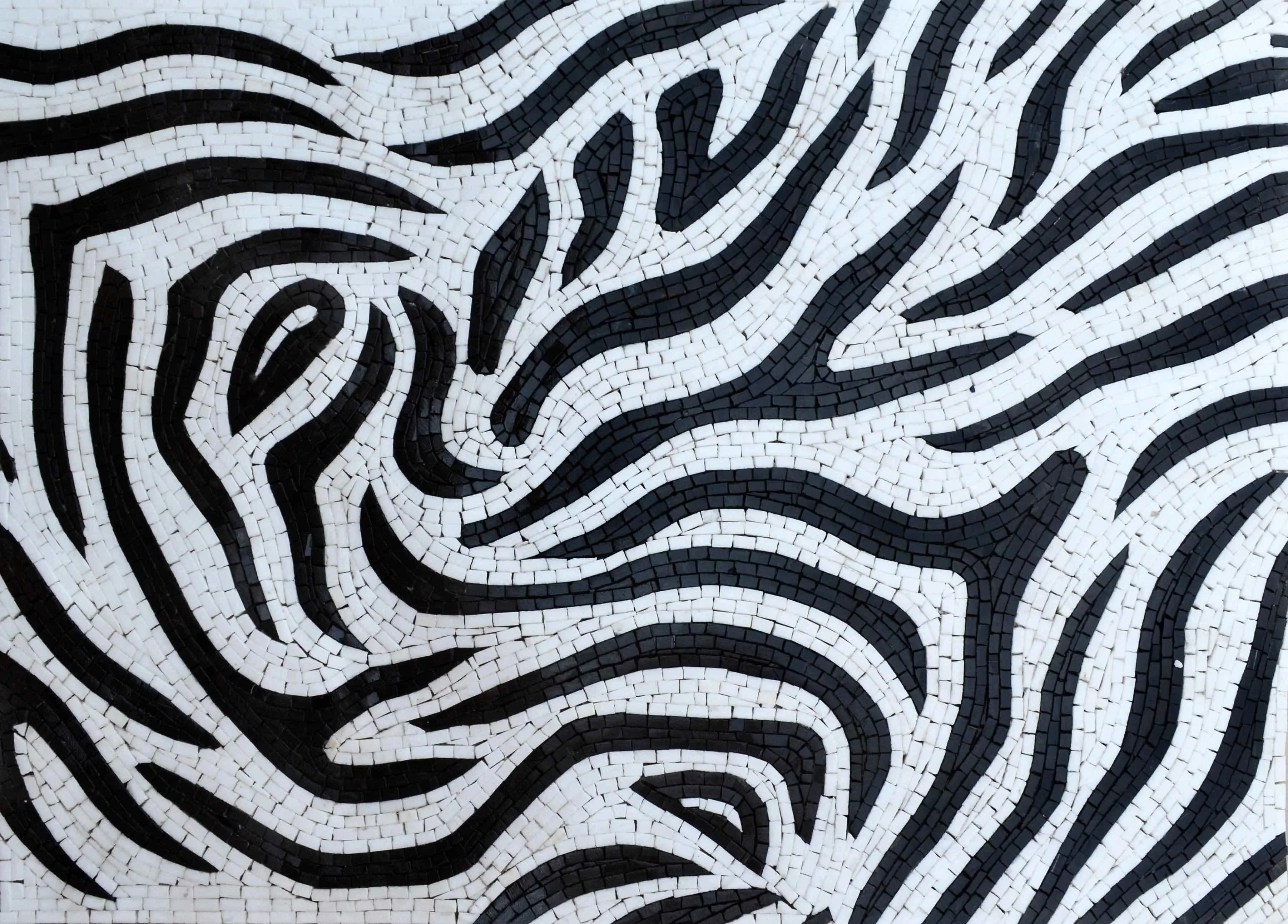 Abstract Swirls - Marble Mosaic Art - Mesh Backing