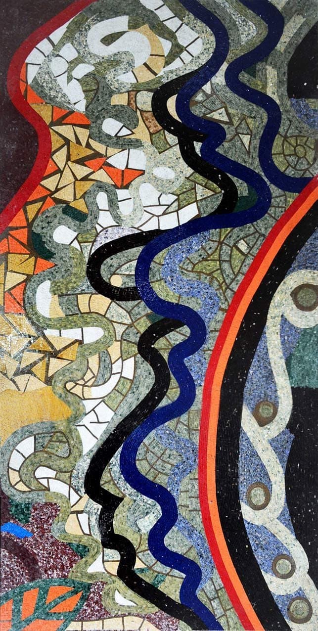 Abstract Geometric - Custom Mosaic Tile Pattern - Mesh Backing