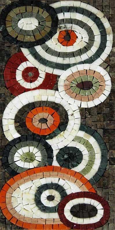 Patterned Circles - Mosaic Pattern Abstract Artwork - Mesh Backing