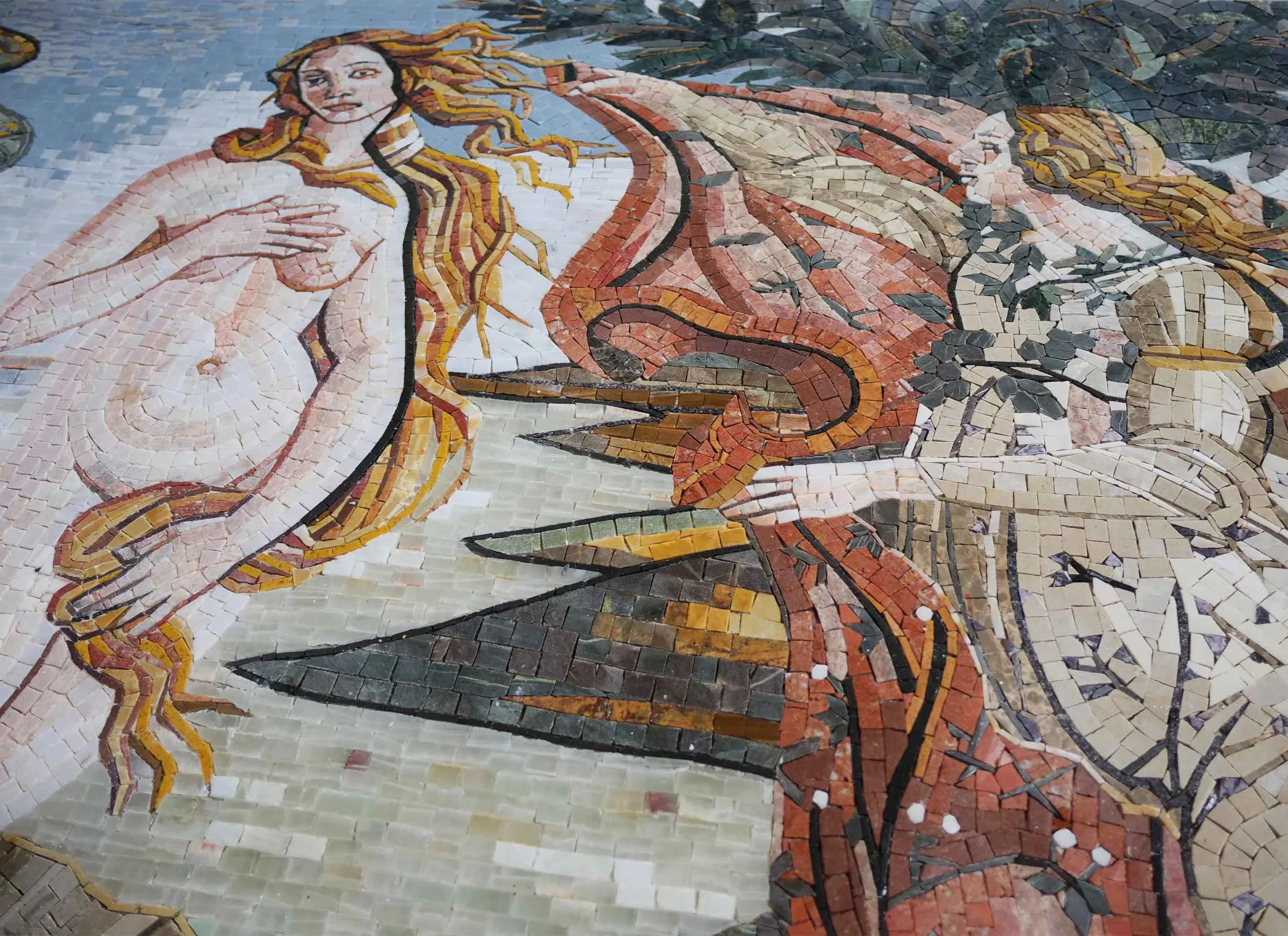Sandro Botticelli Venus Birth - Roman Mosaic Reproductions Luxury Artwork Reproduction - Mesh Backing - Image 3