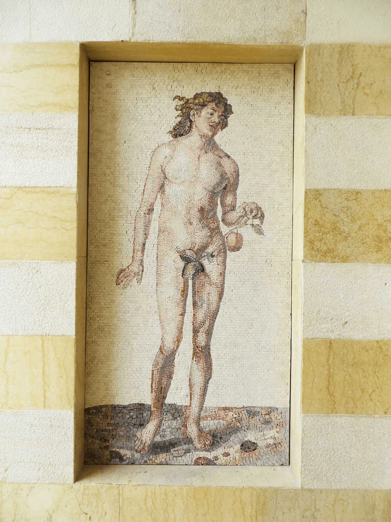 Adam Figure - Marble Mosaic From The Book Genesis Art - Mesh Backing - Image 2