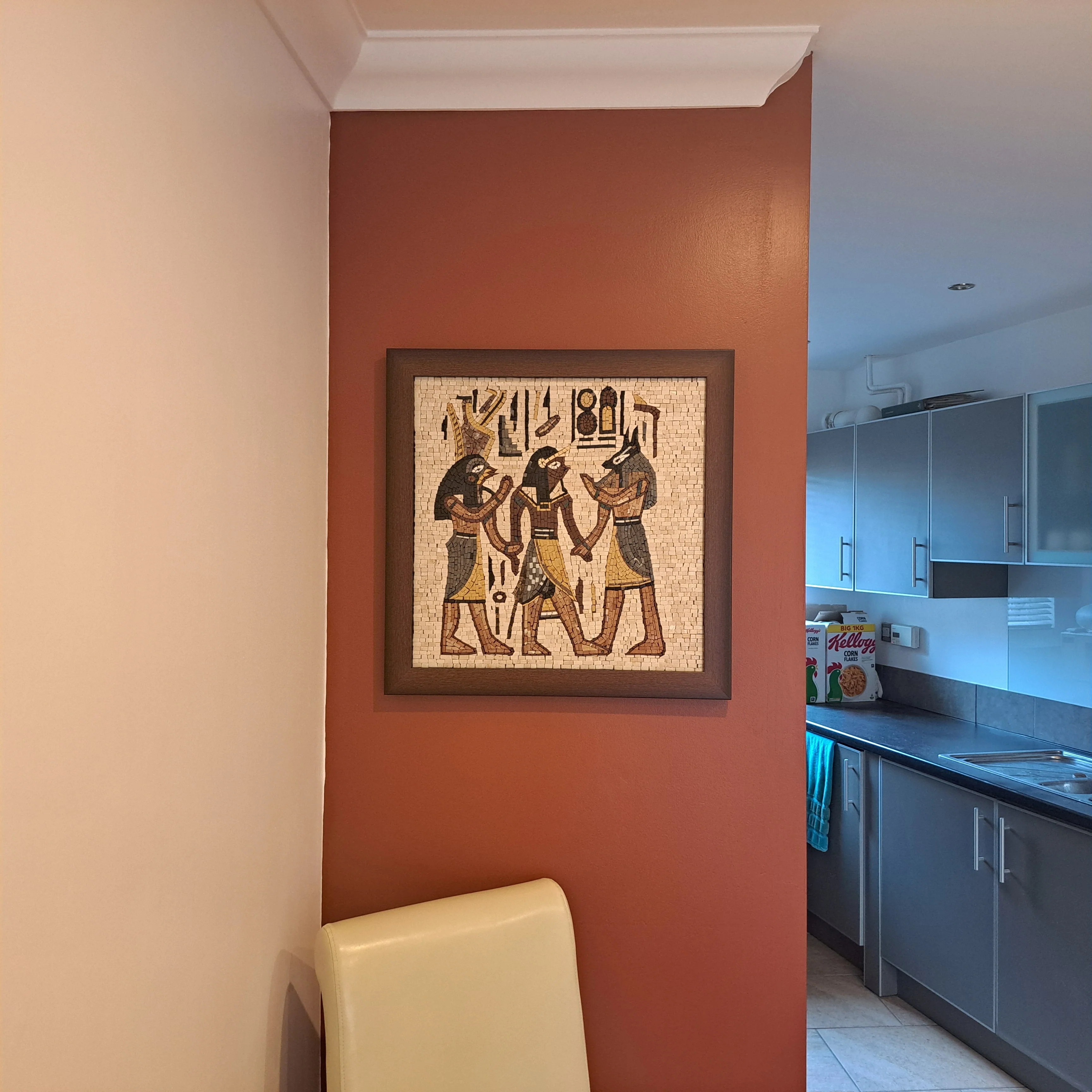 Egyptian Figures - Marble Mosaic Pharaohs Mural Art - Mesh Backing - Image 2
