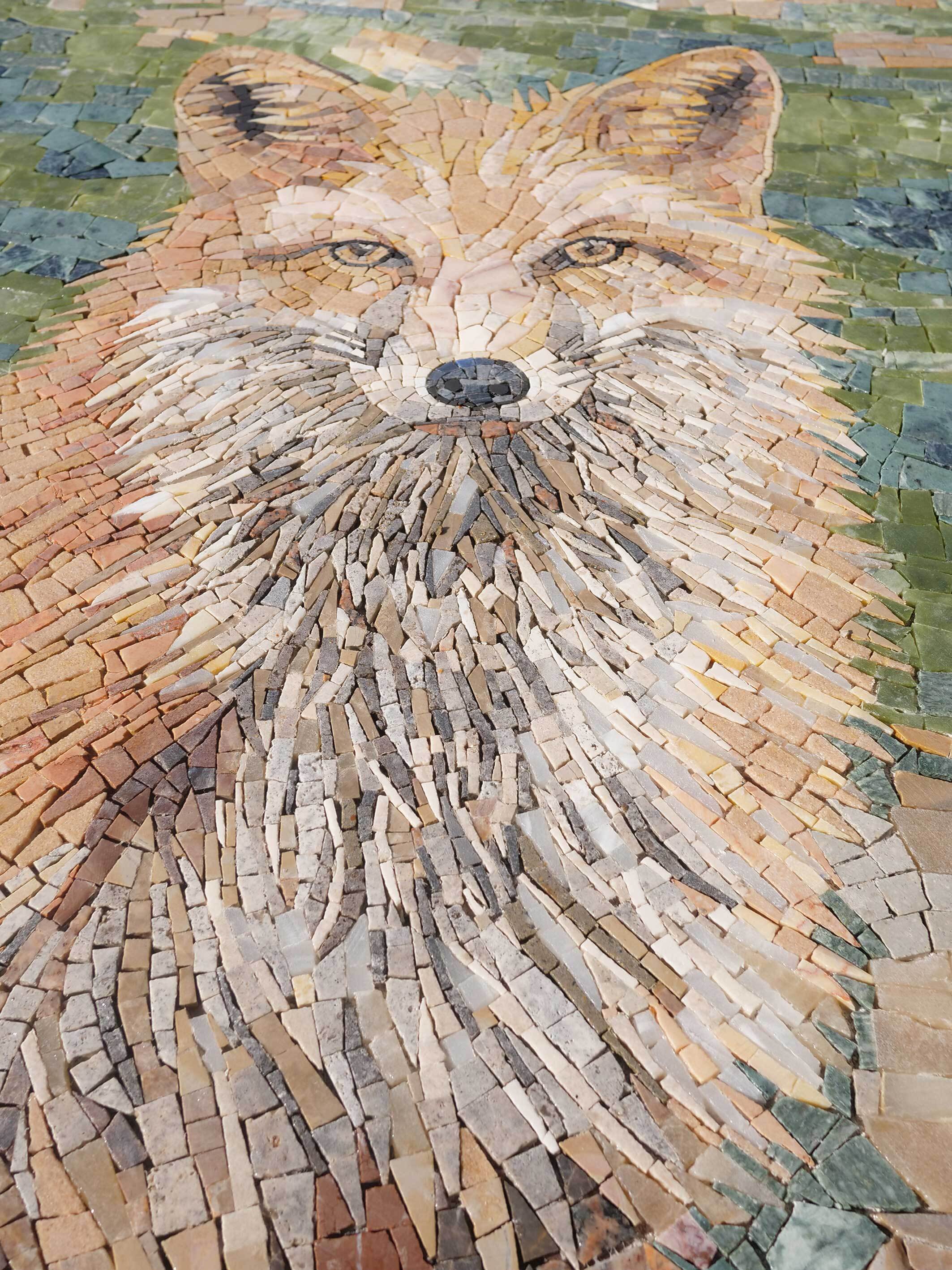 Fox Portrait - Mosaic Wall Murals Animal Art - Mesh Backing - Image 2