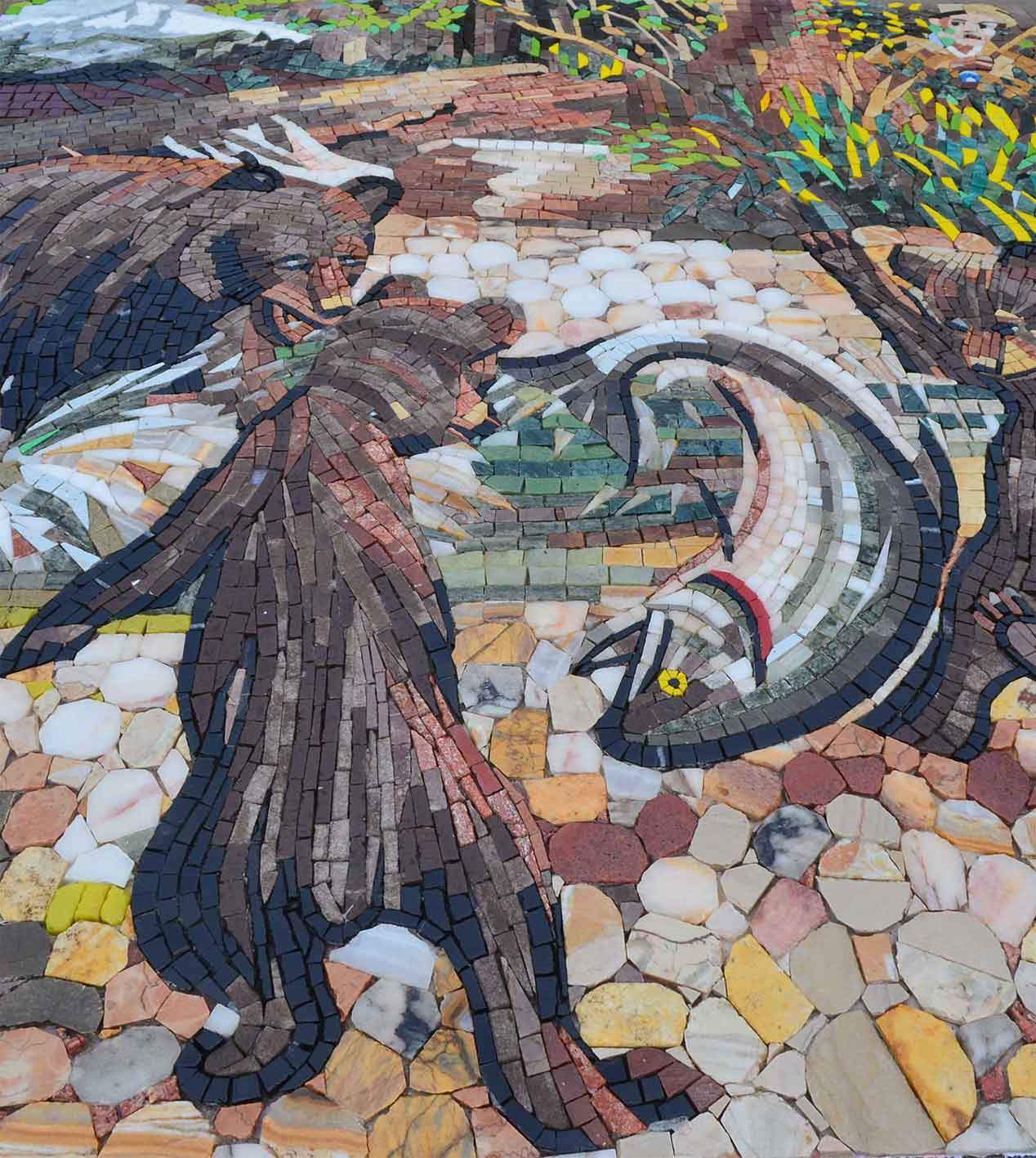 Wildlife Scene - Mosaic Tree Artwork - Mesh Backing - Image 2