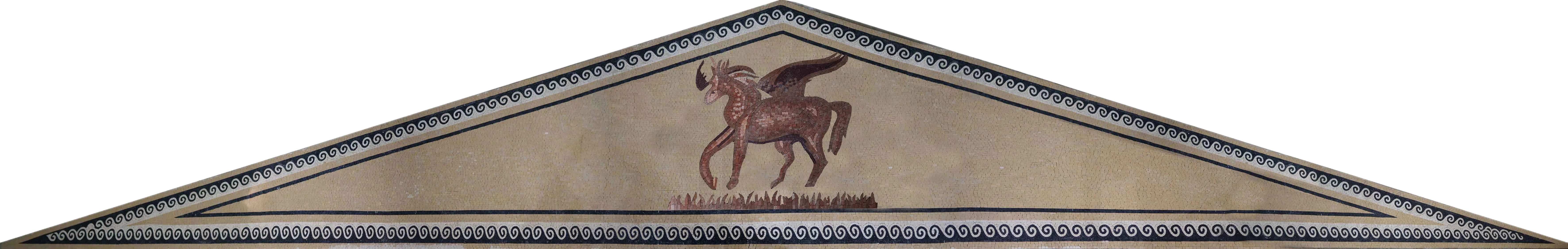 Pegasus Motif Artwork - Marble Custom Mosaic Tile - Mesh Backing