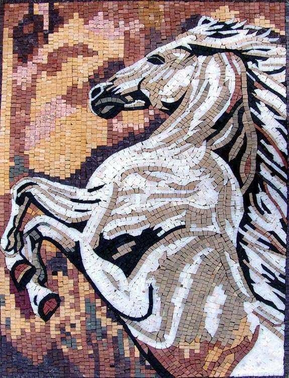 Enriched Horse - Marble Mosaic Runaway Vibrant - Mesh Backing
