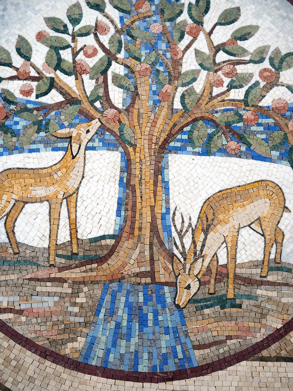 Tree Life And Graceful Deer - Sunset Mosaic Paradise The - Mesh Backing - Image 2