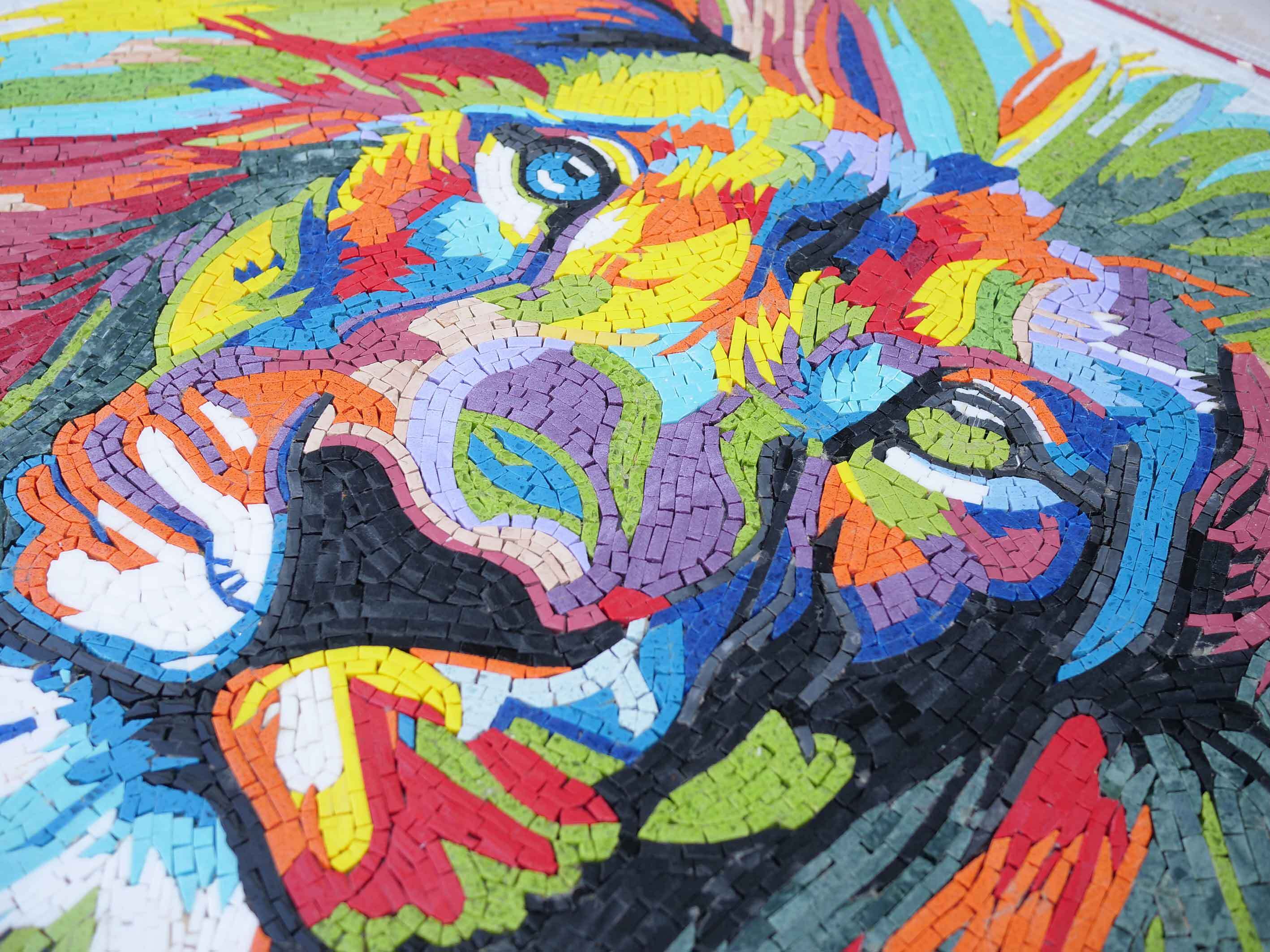 Lion Portrait - Marble Pool Mosaic Art Luxury Handcrafted Stone - Mesh Backing - Image 2