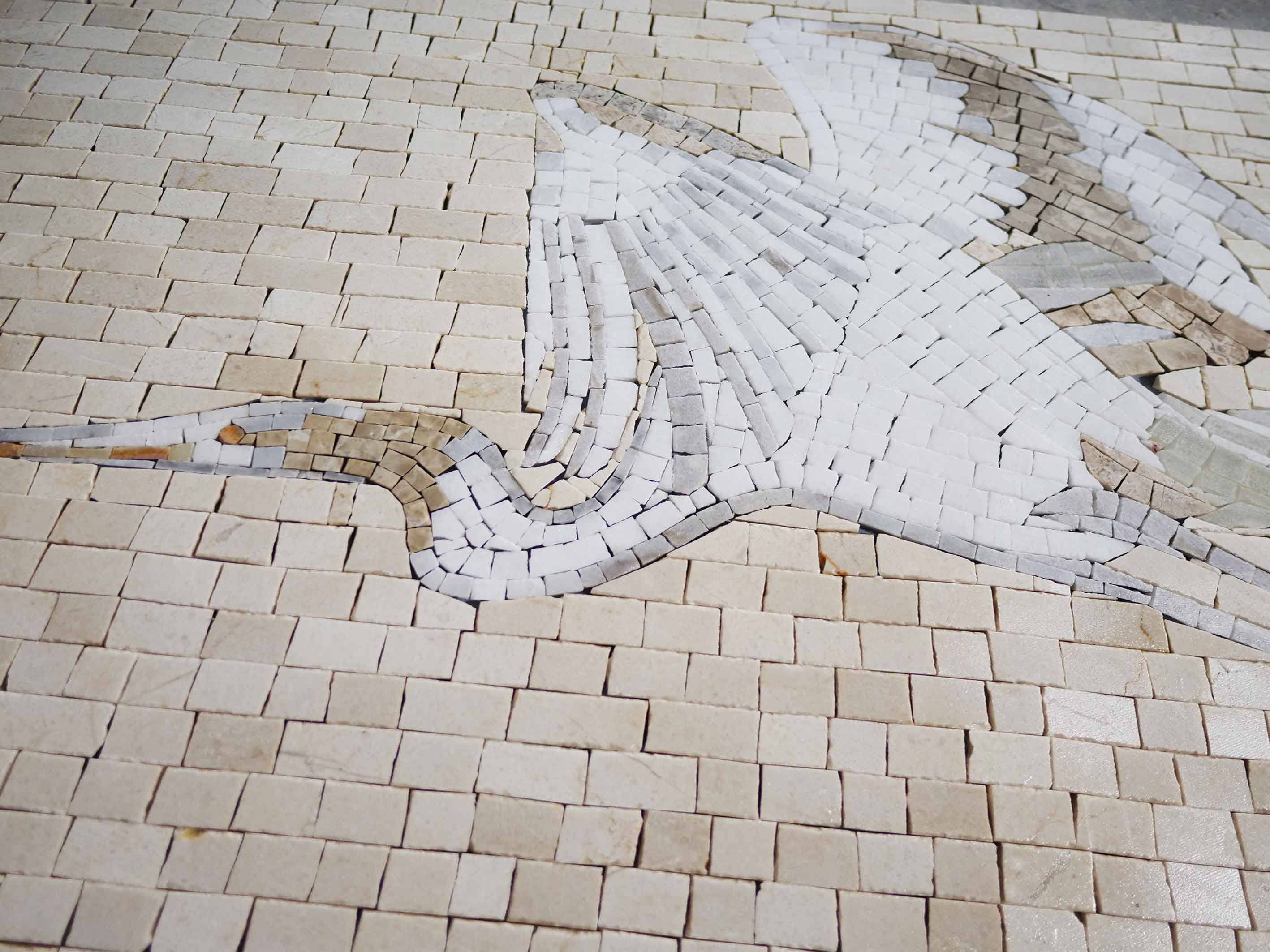 Heron Mosaic Art Design | Luxury Handcrafted Natural Stone Art - Image 2
