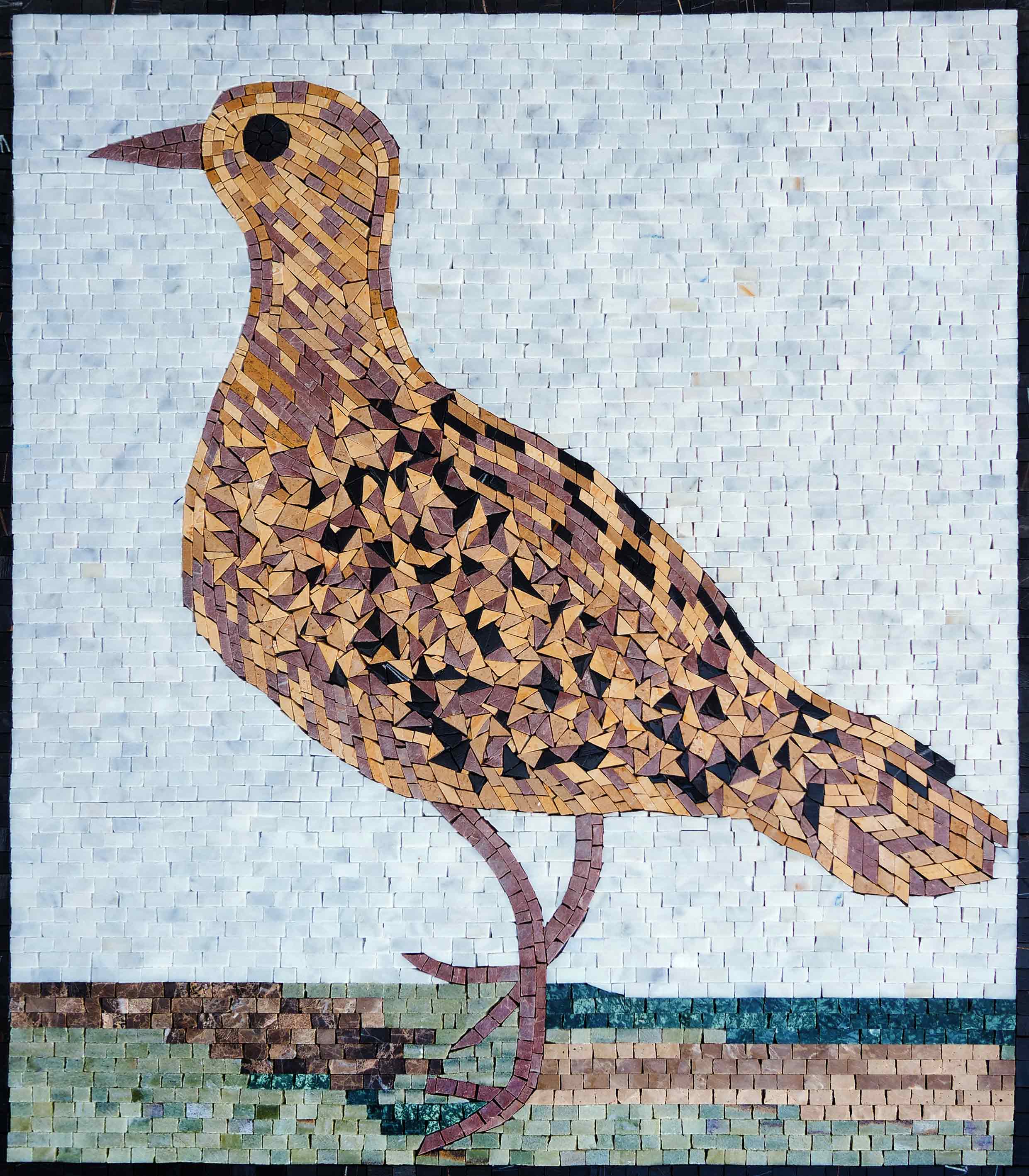 Exotic Bird - Marble Mosaic Stone Designs - Mesh Backing