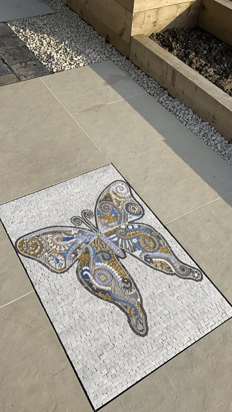 Abstract Artist - Marble Mosaic Vibrant Butterfly Patterns - Mesh Backing - Image 2