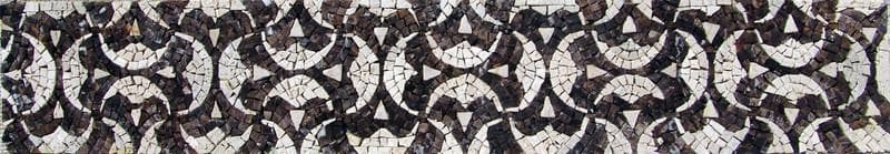 Abstract Crescent Design - Marble Mosaic Victorian Border Pattern - Mesh Backing