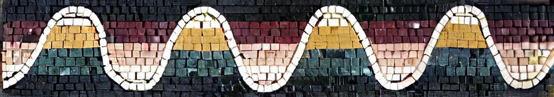 Alternating Waves Mosaic Border