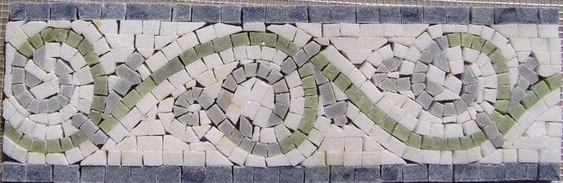 Classic Spirals - Marble Mosaic Border Artwork - Mesh Backing