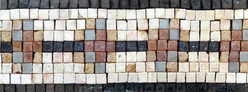 Abstract Pulse Border - Marble Mosaic Art - Mesh Backing