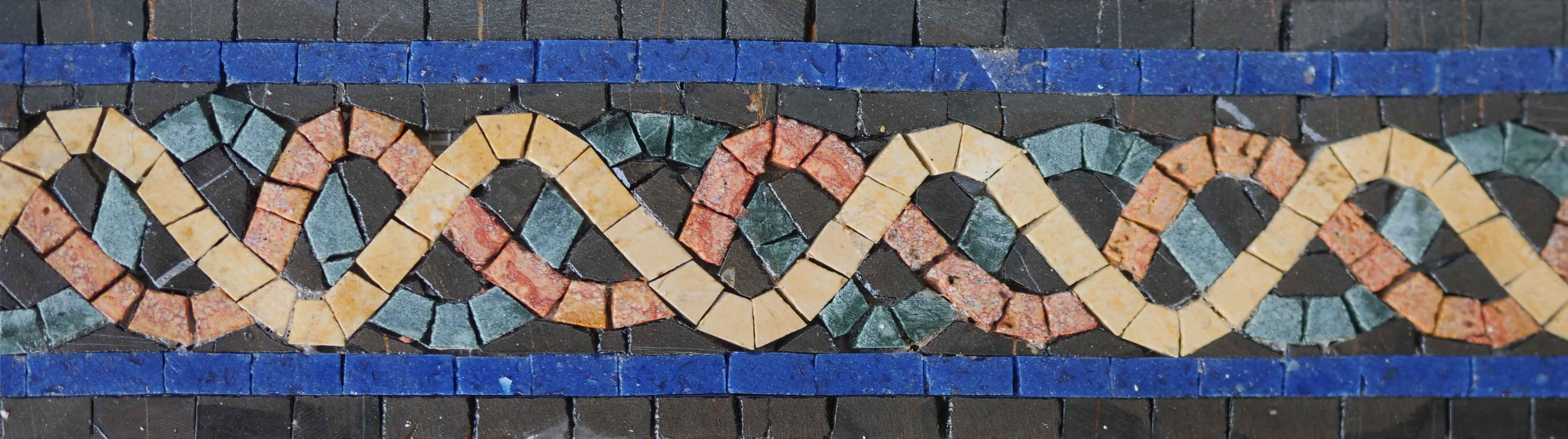 Geometric Interwoven Pattern - Sunset Mosaic Border Artwork - Mesh Backing