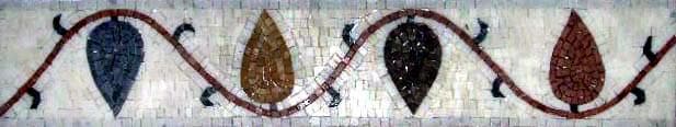 Floral Vine Pattern - Marble Mosaic Wall Decor Artwork Border - Mesh Backing
