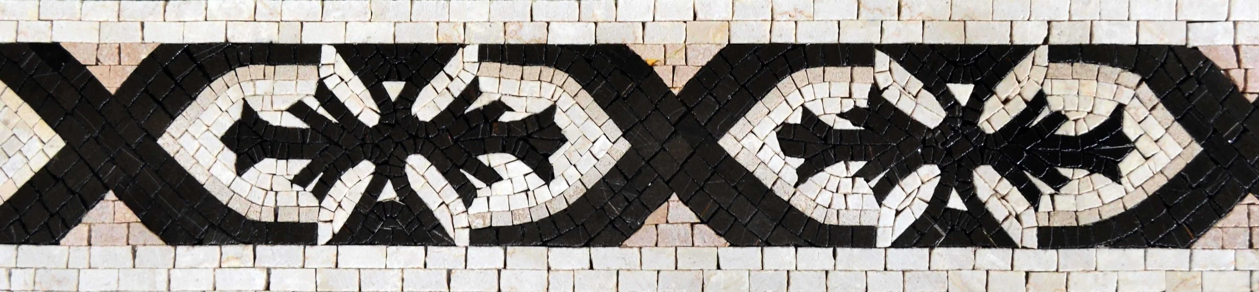 Vintage Arrows - Marble Mosaic Border Artwork - Mesh Backing