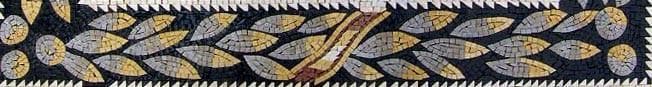 Rustling Leaves Design - Marble Mosaic Art Border - Mesh Backing