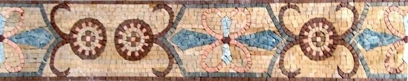 Enchanting Flora Art - Marble Mosaic Floral Border - Mesh Backing