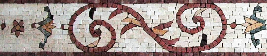 Botanical Spiral Border Mosaic Artwork
