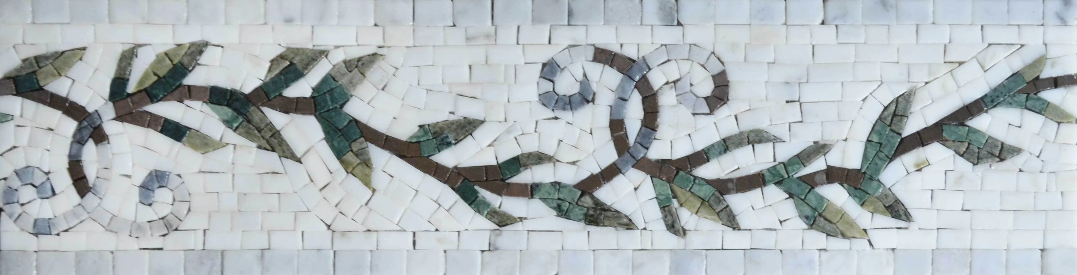 Geometric Vine Pattern - Marble Our Lady Of Guadalupe Mosaic Border Art - Mesh Backing