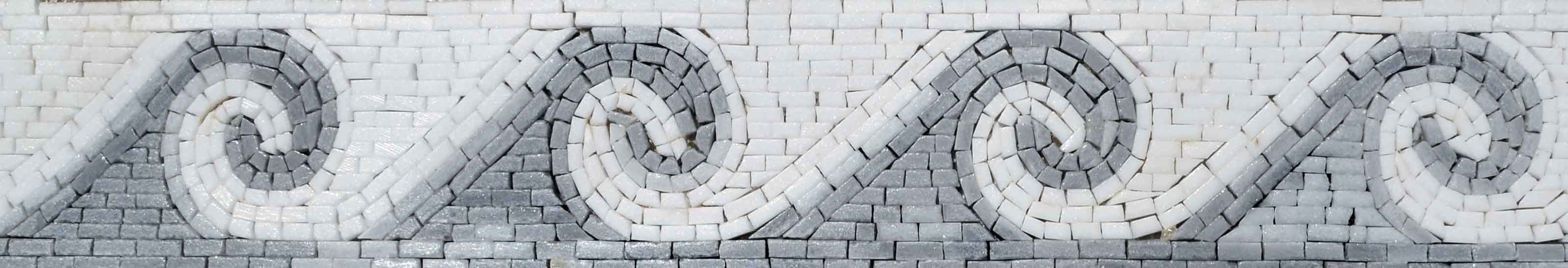 Abstract Wave Pattern - Marble Mosaic Onda Waves Border - Mesh Backing