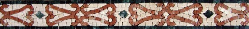 Curly Cues Border - Mosaic For Sale Tile Art - Mesh Backing