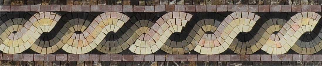 Abstract - Marble Mosaic Wavy Pattern Art Border Virgilian - Mesh Backing