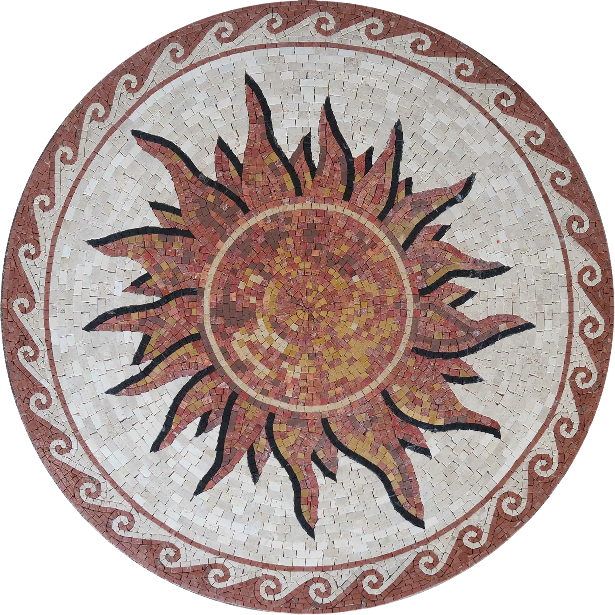 Marble Mosaic Design - Reddish Sun