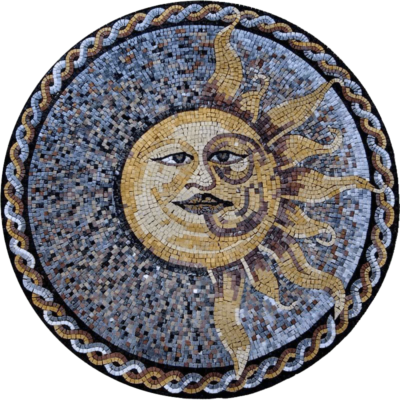 Moon Sun Art - Marble Mosaic Tabletops - Mesh Backing