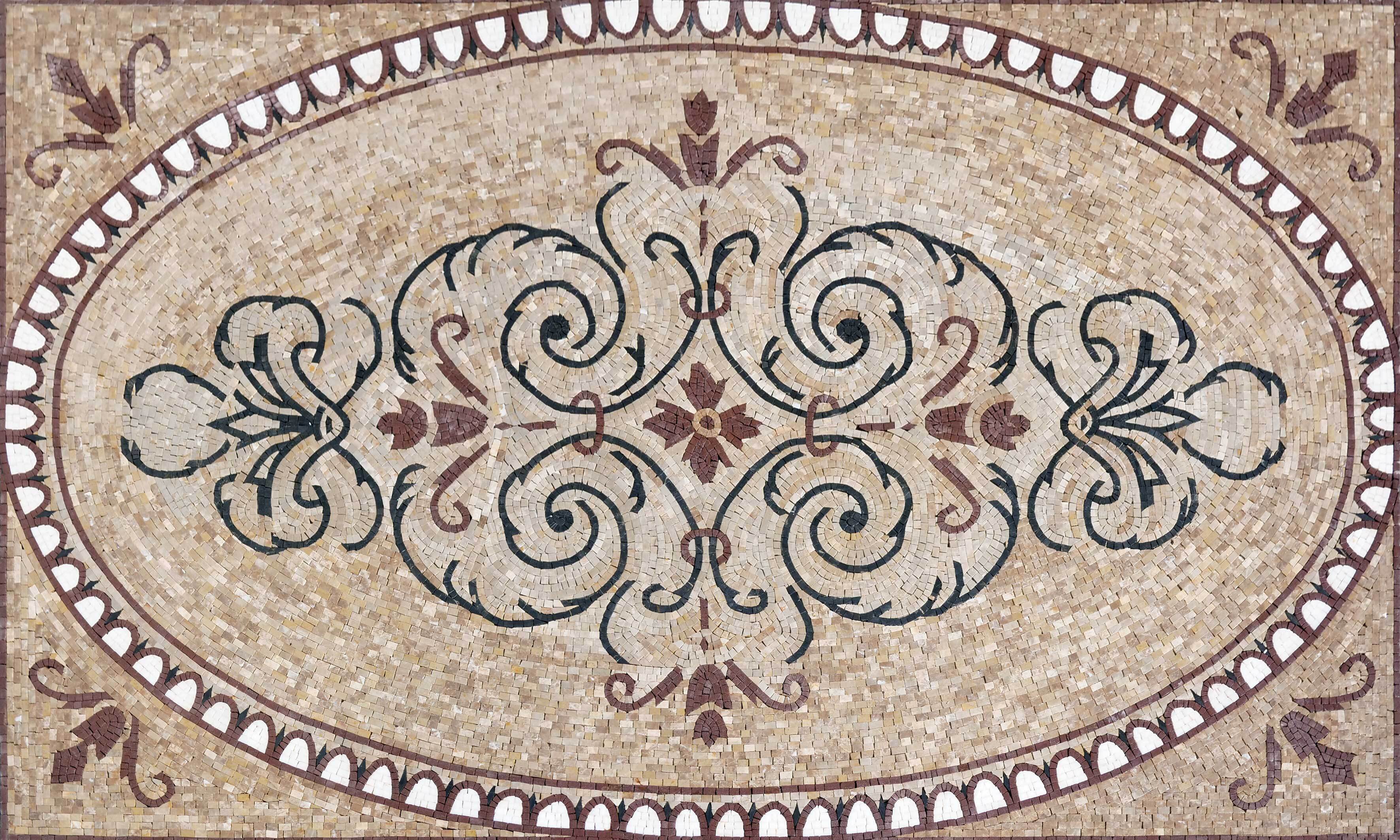 Arabesque Marble Rug-Inspired Mosaic