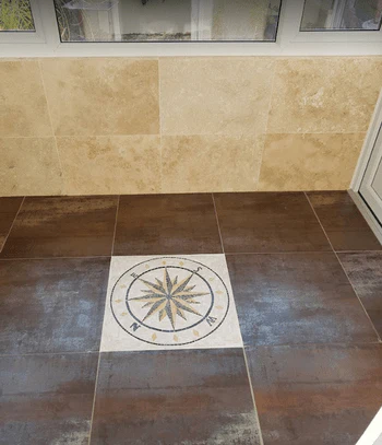 Compass Rose Pattern - Mosaic Wall Murals - Mesh Backing - Image 3