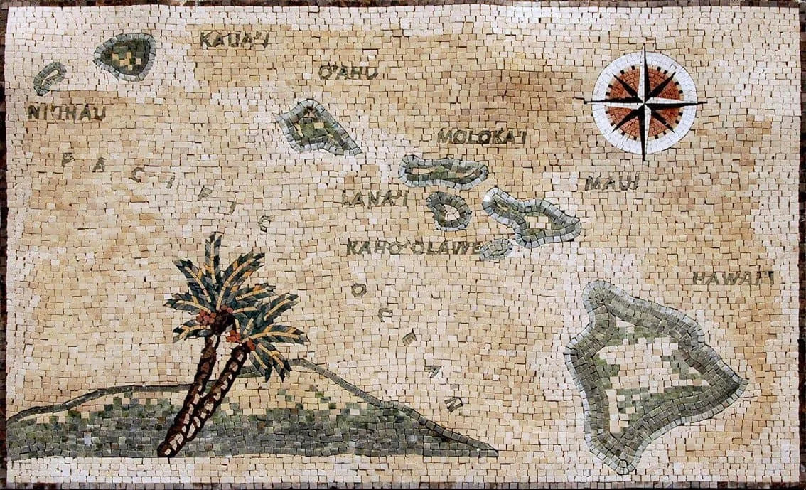 Hawaiian Islands - Mosaic Design | Luxury Handcrafted Natural Stone