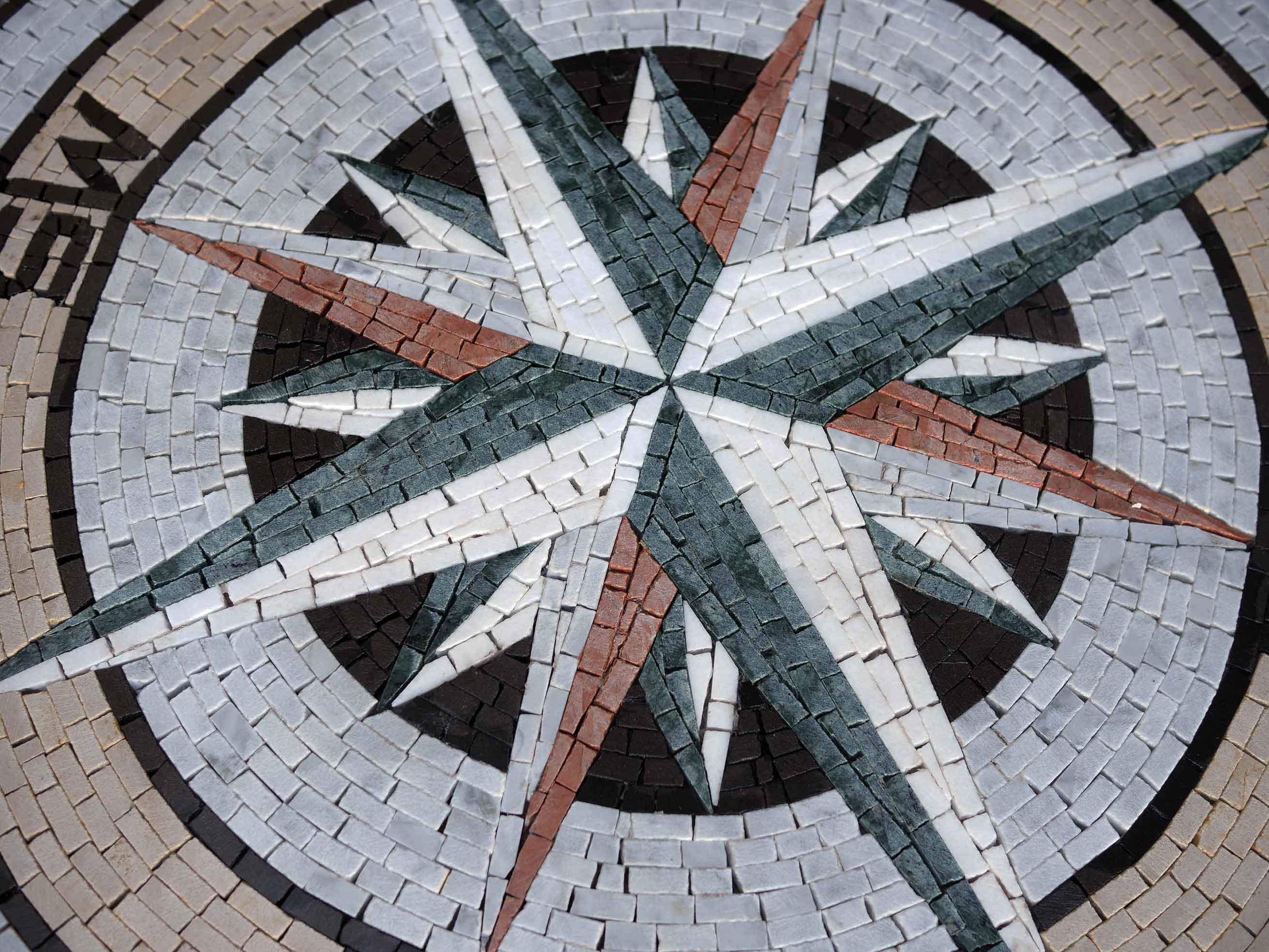 Nautical Compass Mosaic Marble - Image 2